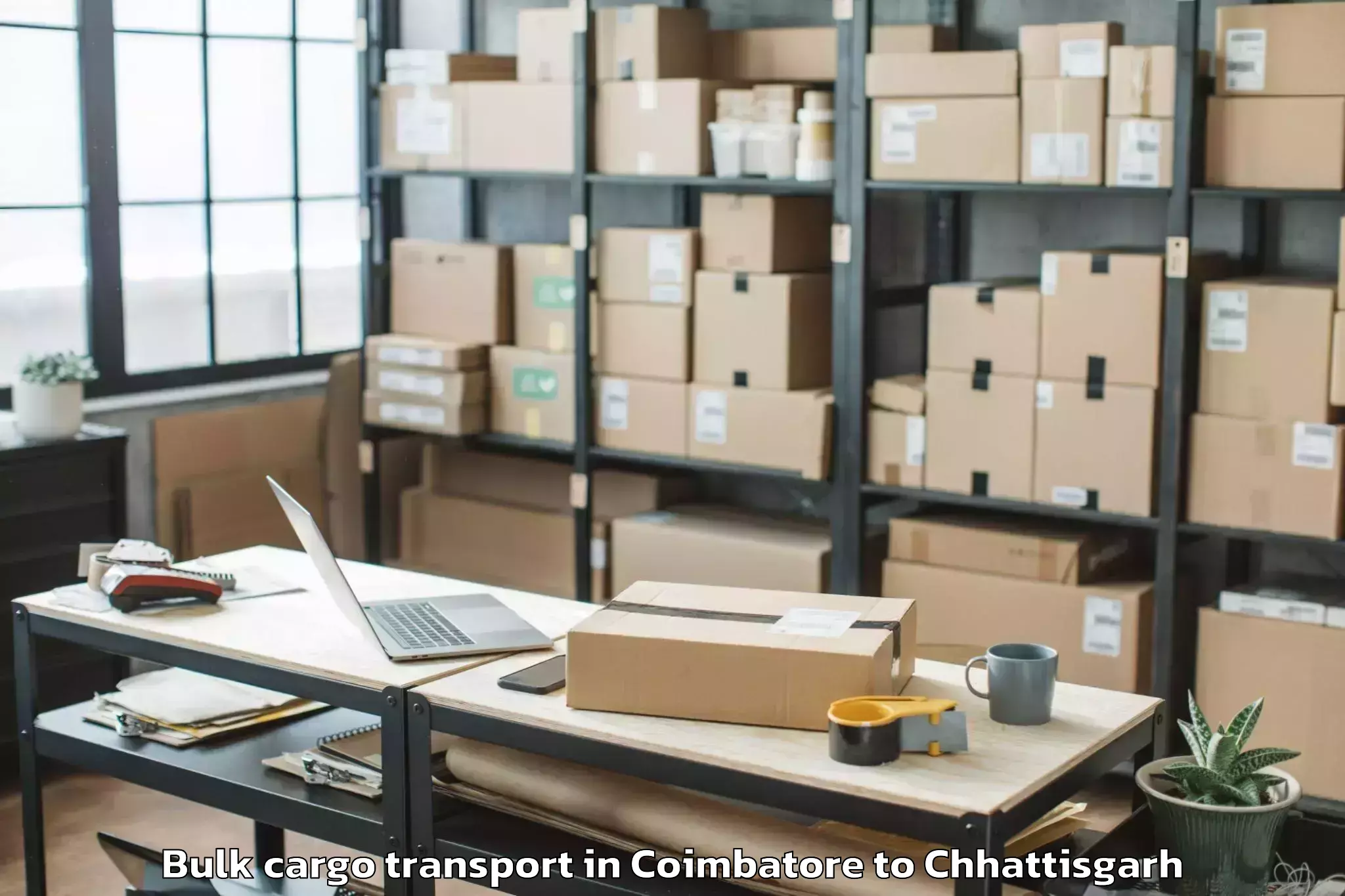 Hassle-Free Coimbatore to Bhanupratappur Bulk Cargo Transport